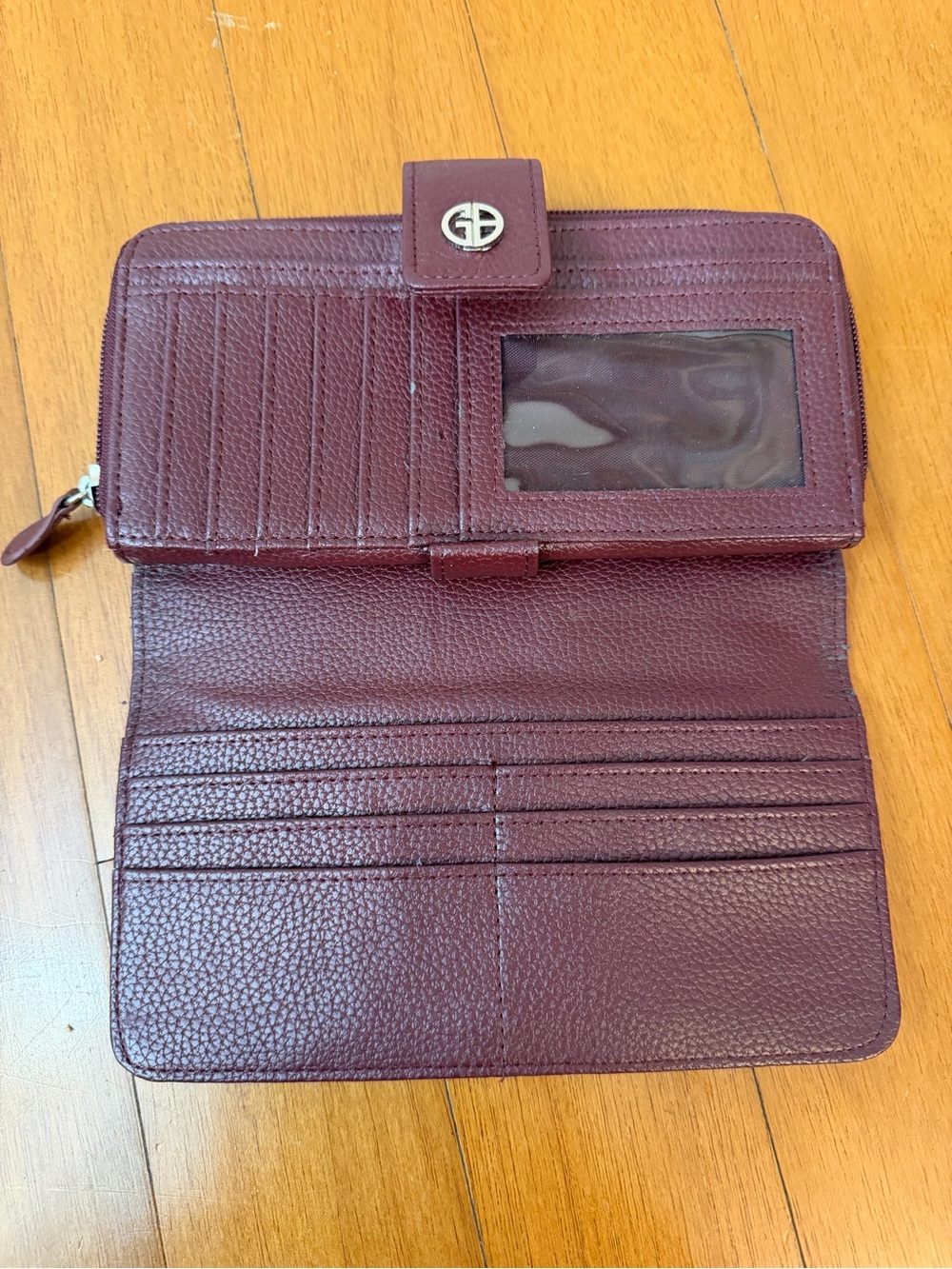 Giani Bernini Burgundy Monogram Tote with Matching Wallet - Picture 8 of 10